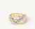 Diamond flowers and three strand yellow gold ring by Marco Bicego 