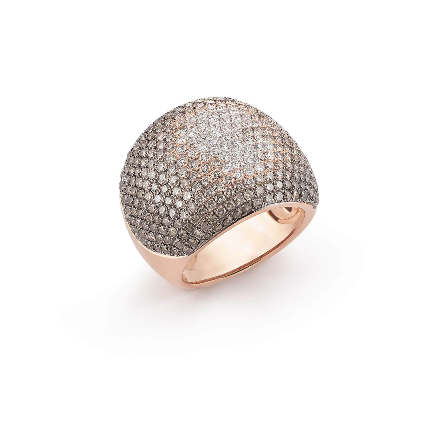 Al Coro Dolce Vita Ring White and Brown Diamonds 18k Gold - Orsini Jewellers