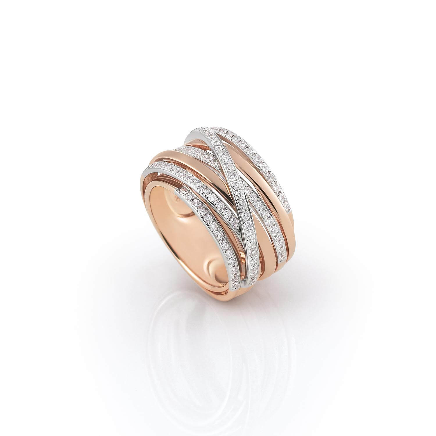 Al Coro Serenata Ring in 18k Rose Gold with Diamonds - Orsini Jewellers NZ