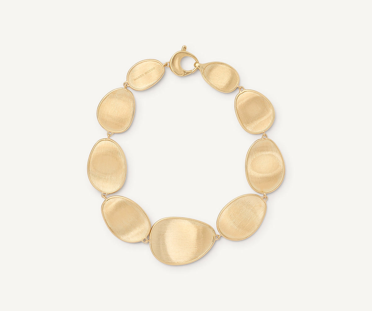 18k Yellow gold Lunaria bracelet by Marco Bicego on white background