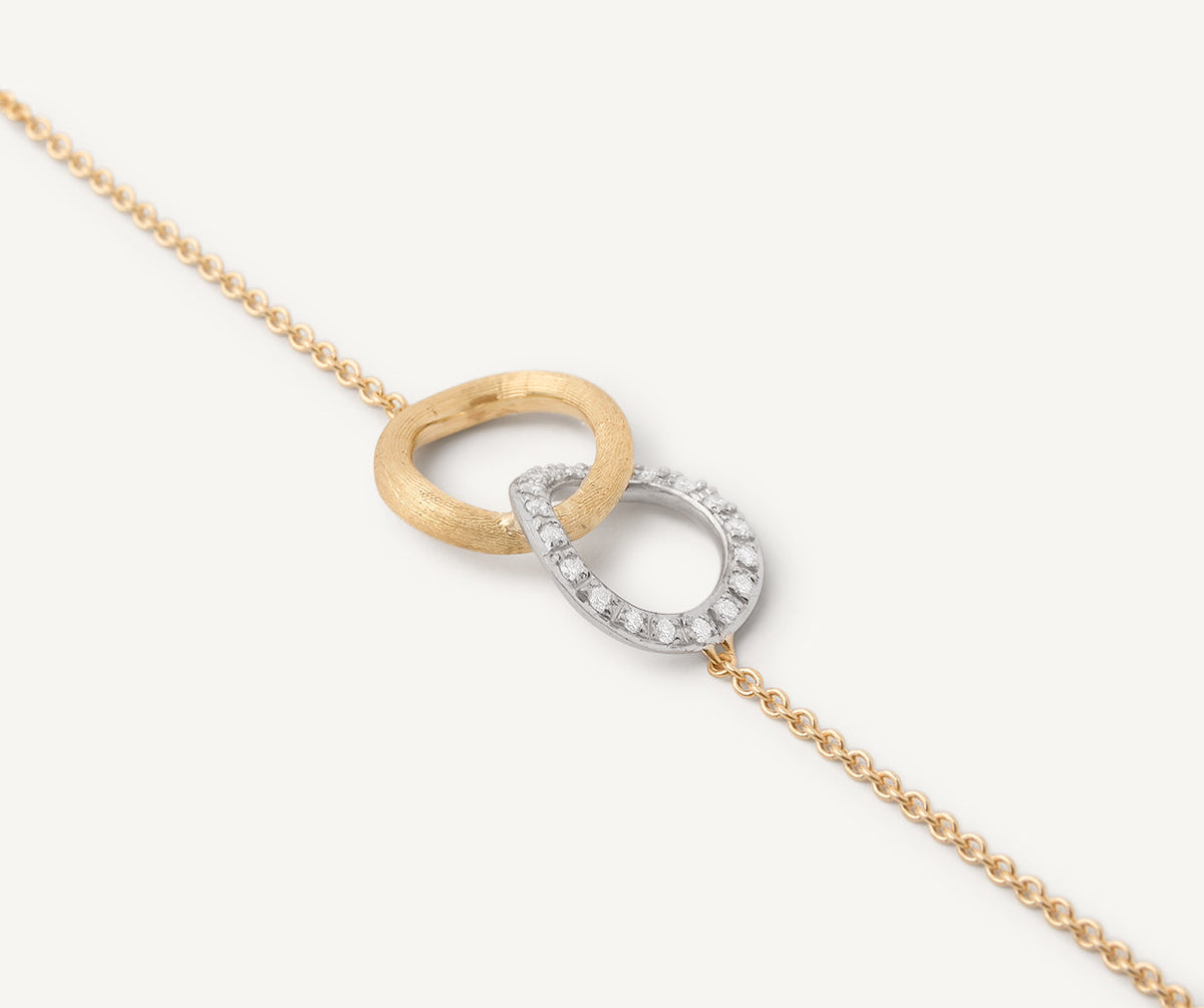White and yellow gold with diamonds Decali bracelet by Marco BIcego