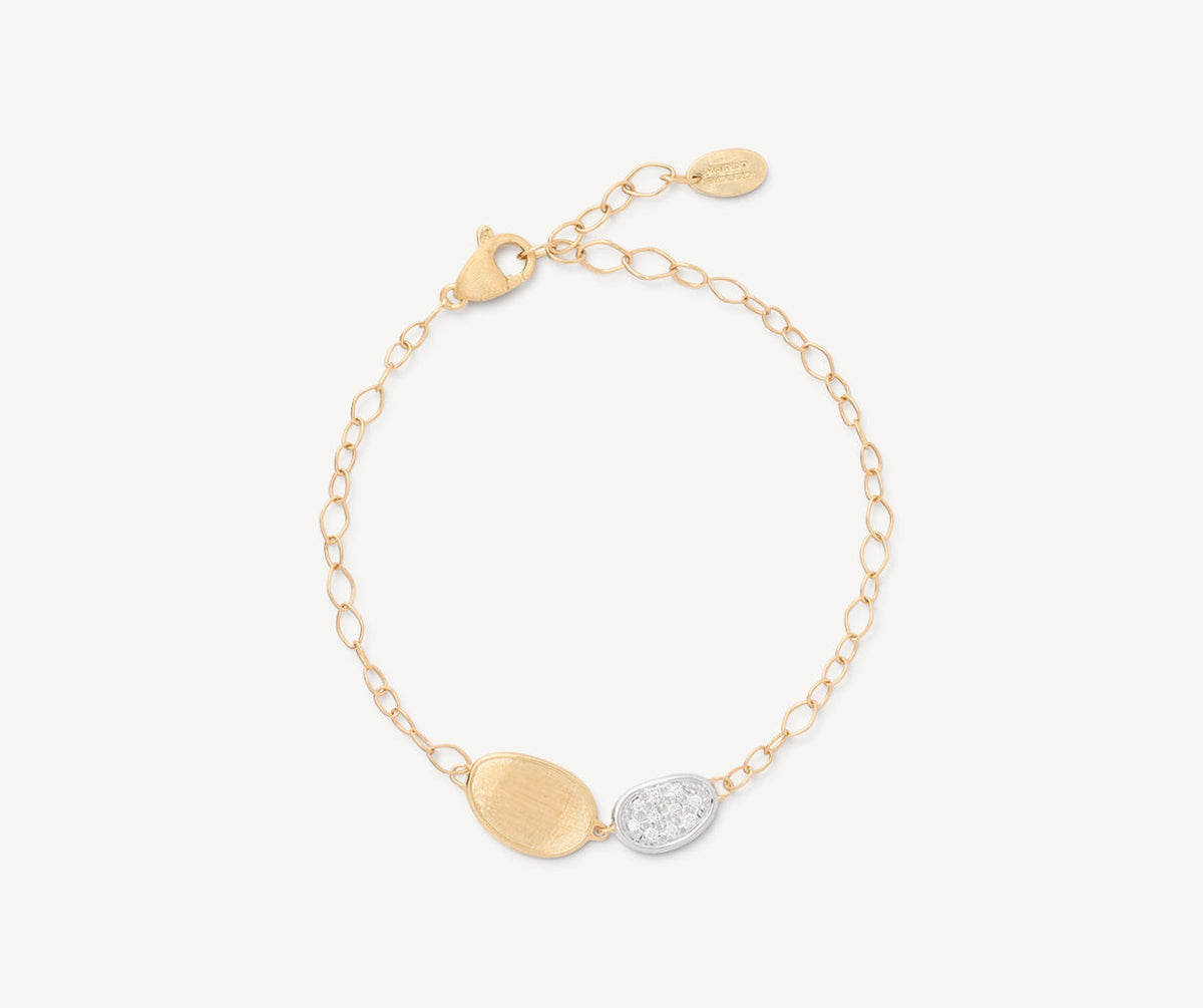 18k Yellow and white gold with diamonds Lunaria bracelet by Marco Bicego