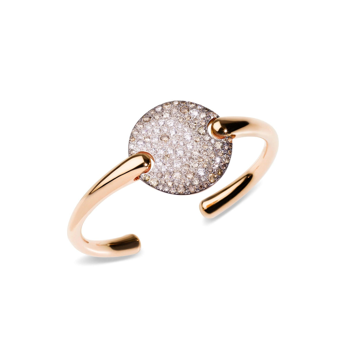 Sabbia Bangle in 18k Rose Gold with Brown and White Diamonds - Orsini Jewellers NZ