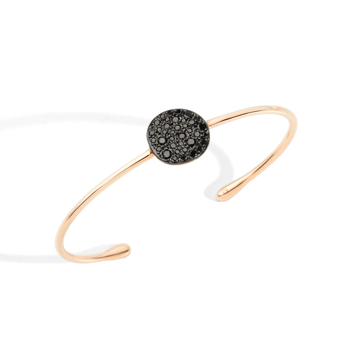 Sabbia Bangle in 18k Rose Gold with Pave Black Diamonds - Orsini Jewellers NZ