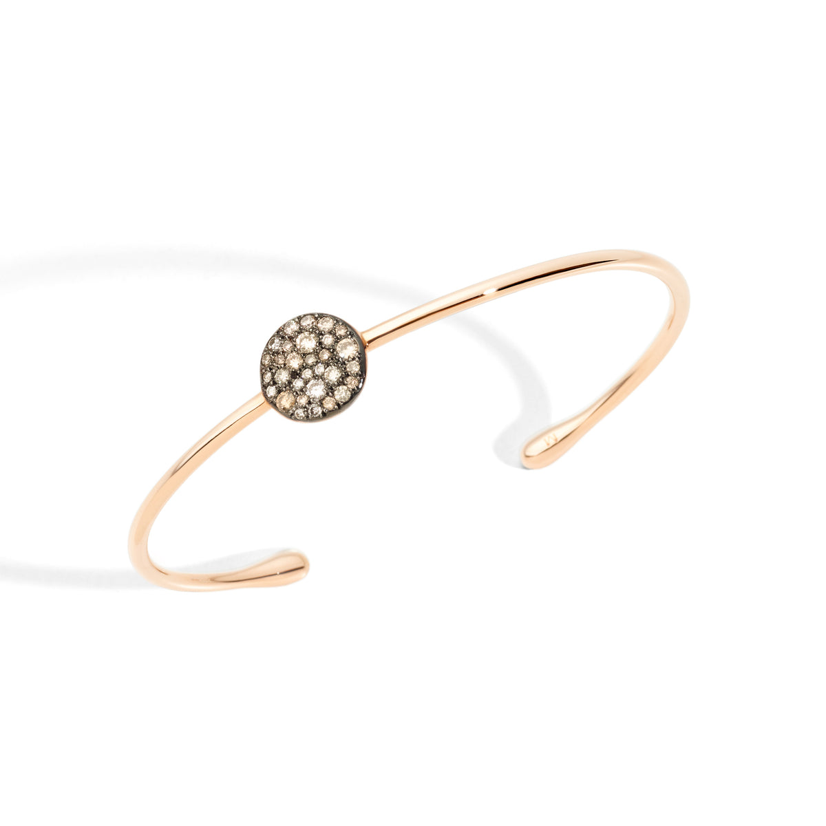Sabbia Bangle in 18k Rose Gold with Pave Brown Diamonds - Orsini Jewellers NZ