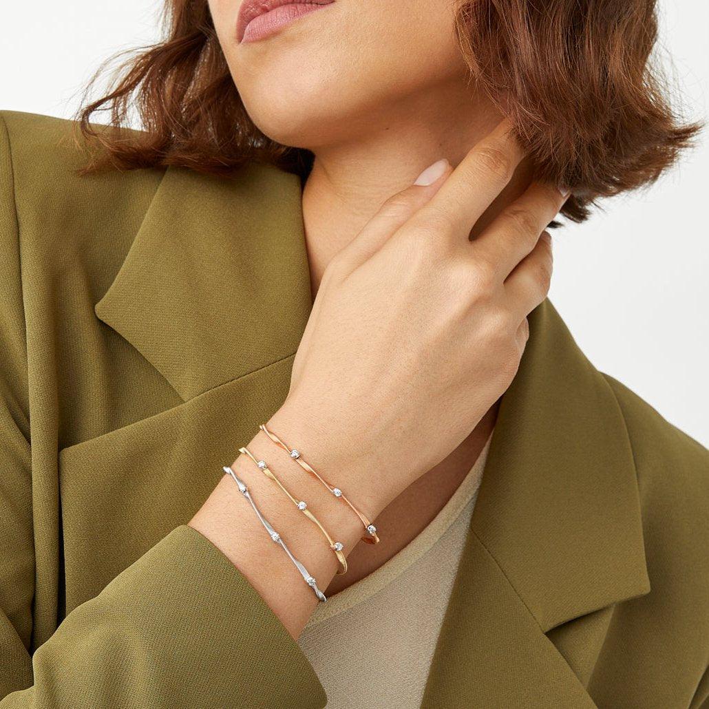 Marrakech Bracelet in 18k White Gold with Diamonds Single Strand - Orsini Jewellers NZ