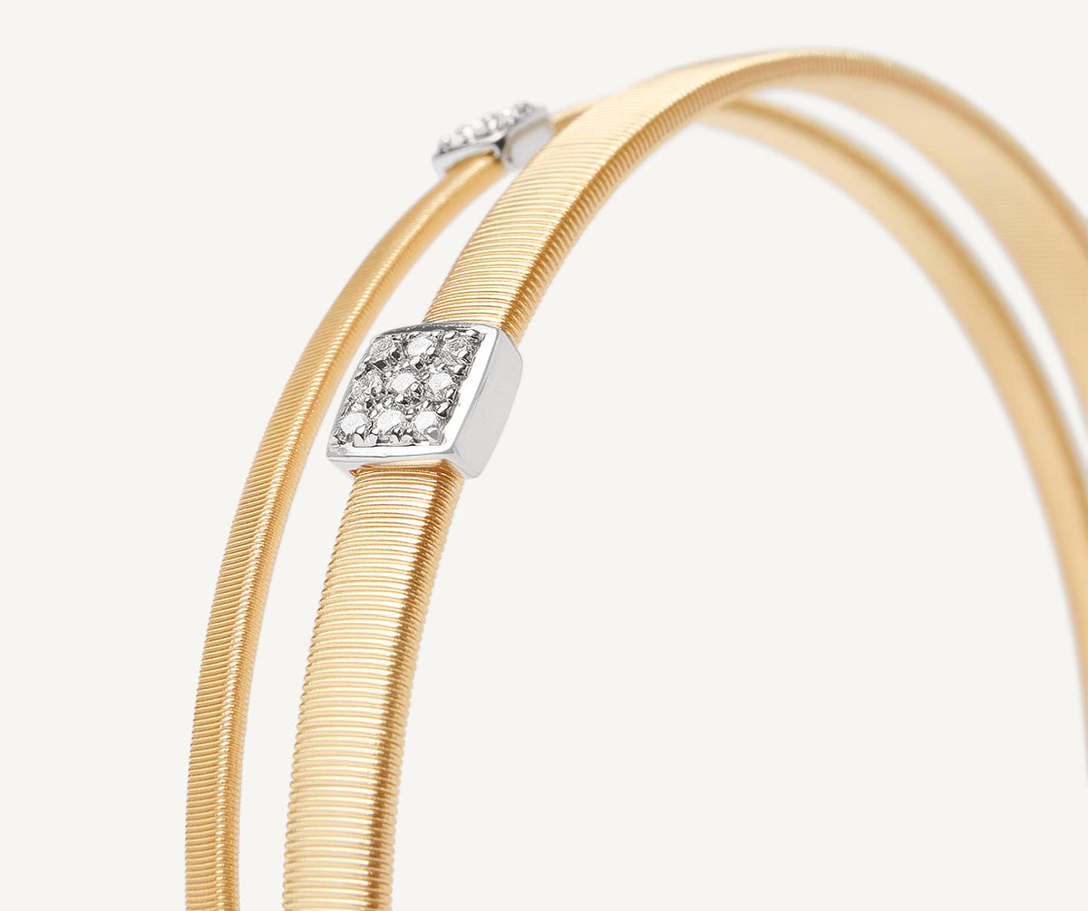 Yellow gold with diamonds Masai bracelet by Marco Bicego close up image