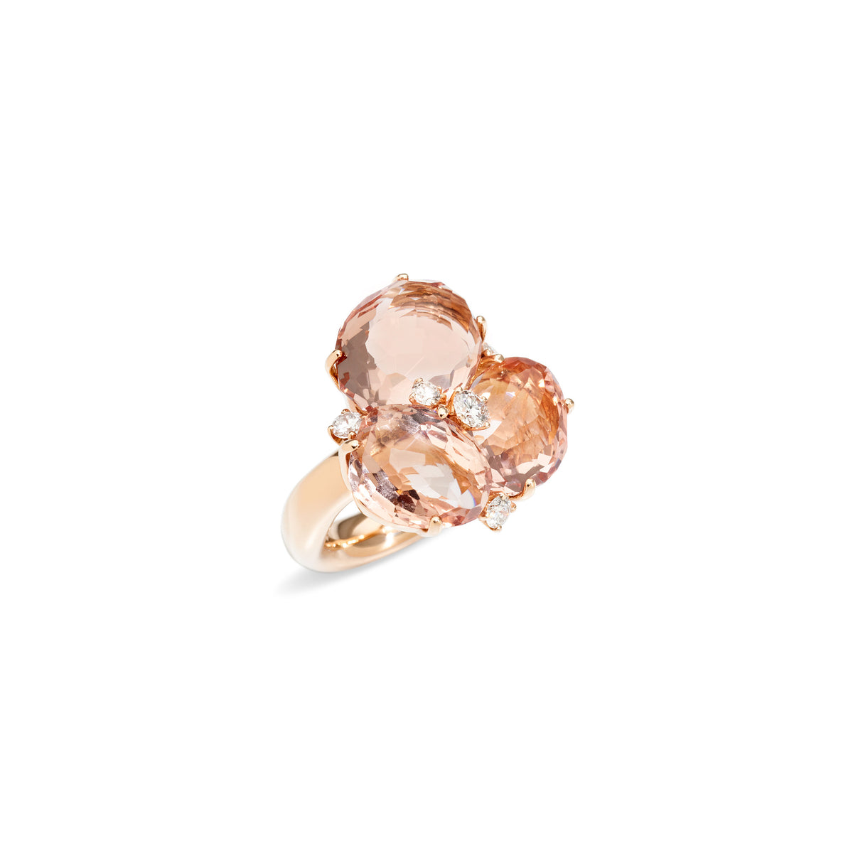 Bahia Ring in 18k Rose Gold with Morganite and Diamonds - Orsini Jewellers NZ
