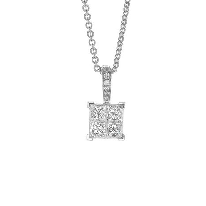 Belluci Quadrato Diamond Princess Cut Pendnat - Orsini Jewellers NZ