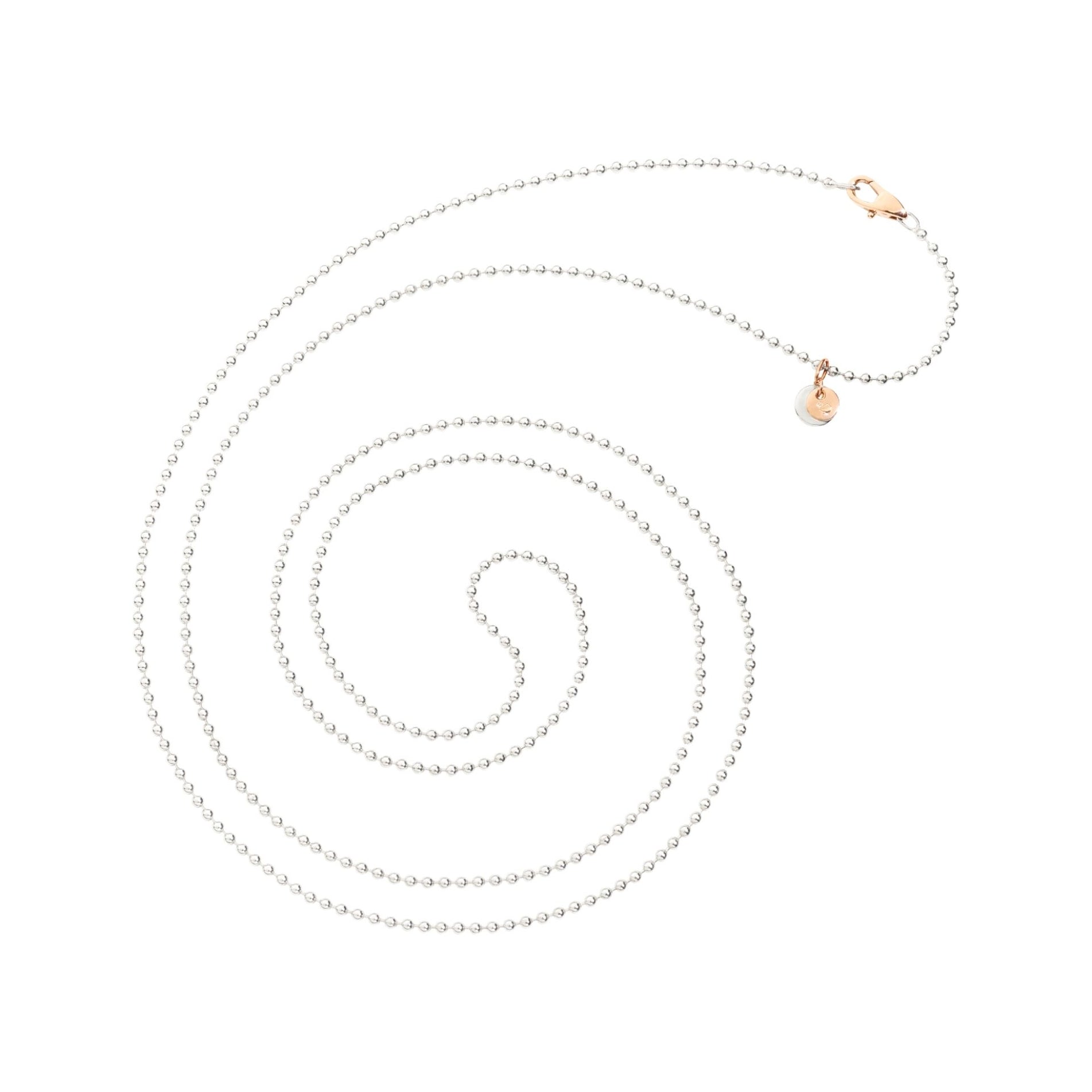 DoDo Bollicine Necklace in Silver with 9k Rose Gold Clasp - Orsini Jewellers NZ