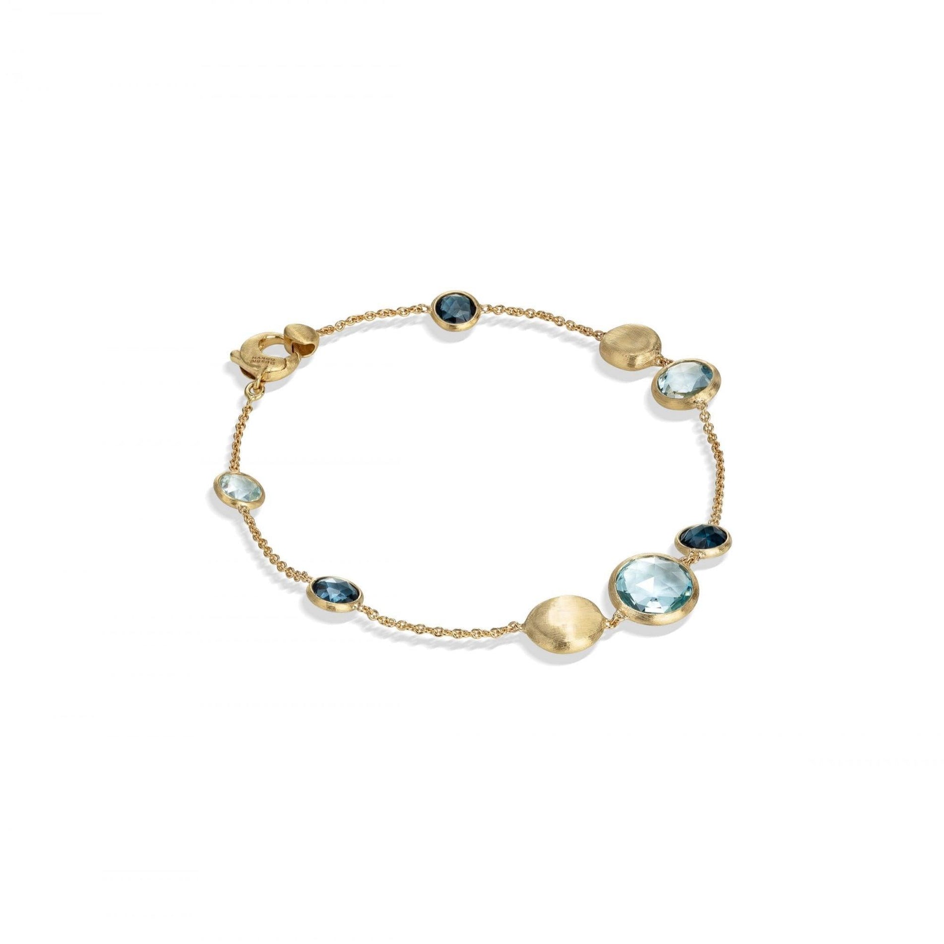 Jaipur Colour Bracelet in 18k Yellow Gold with Gemstones Mixed Blue - Orsini Jewellers NZ