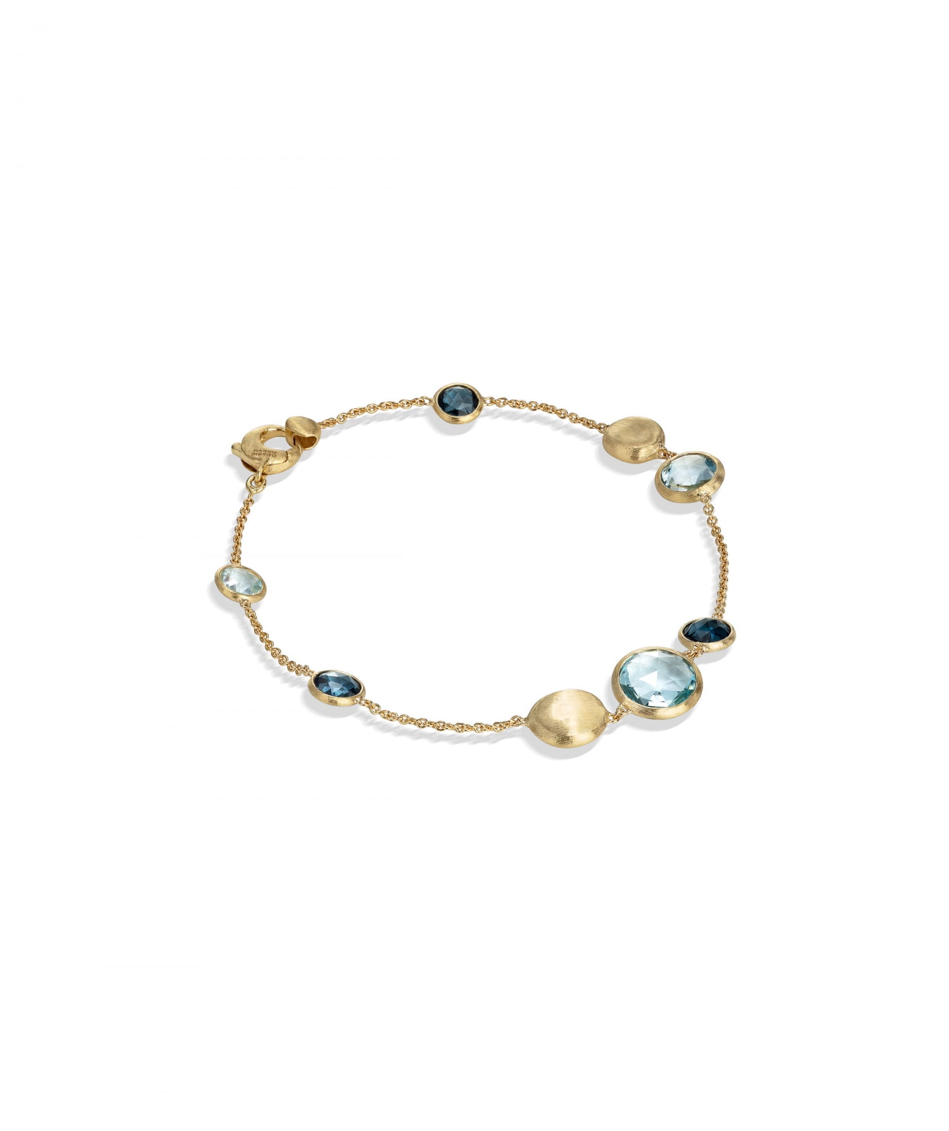 Jaipur Colour Bracelet in 18k Yellow Gold with Gemstones Mixed Blue - Orsini Jewellers NZ