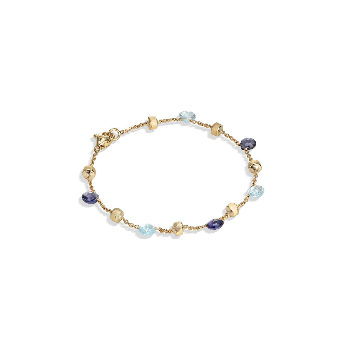 Paradise Bracelet in 18k Yellow Gold with Iolite and Sky Blue Topaz - Orsini Jewellers NZ