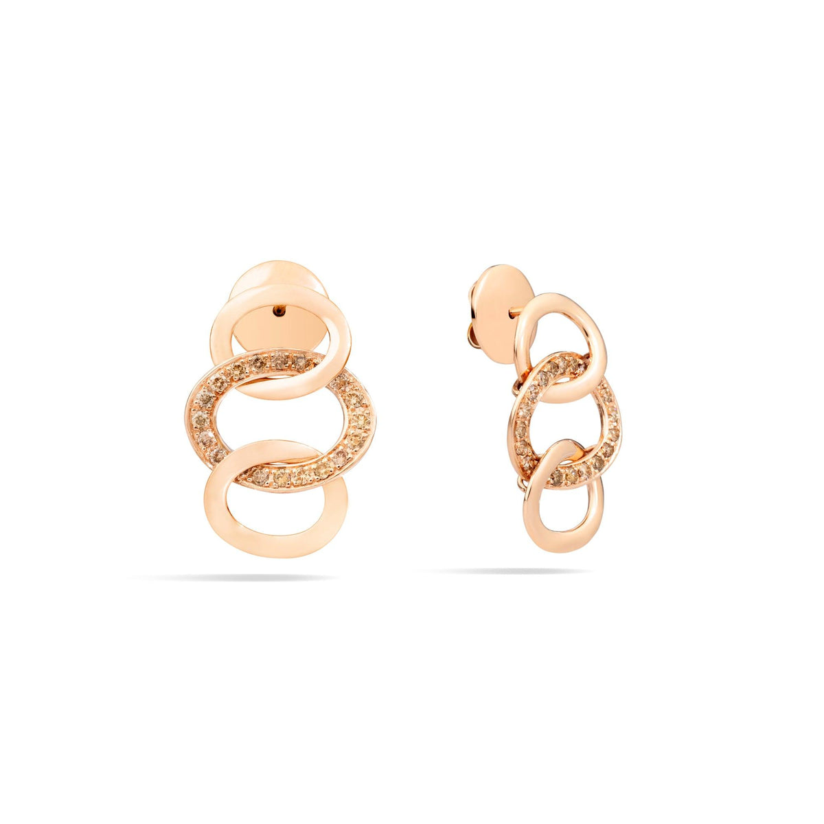 Brera Earrings in 18k Rose Gold with Brown Diamonds - Orsini Jewellers NZ