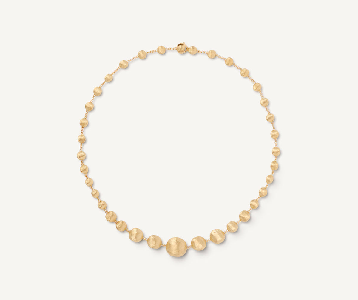 18k yellow gold Africa necklace white background by Marco Bicego