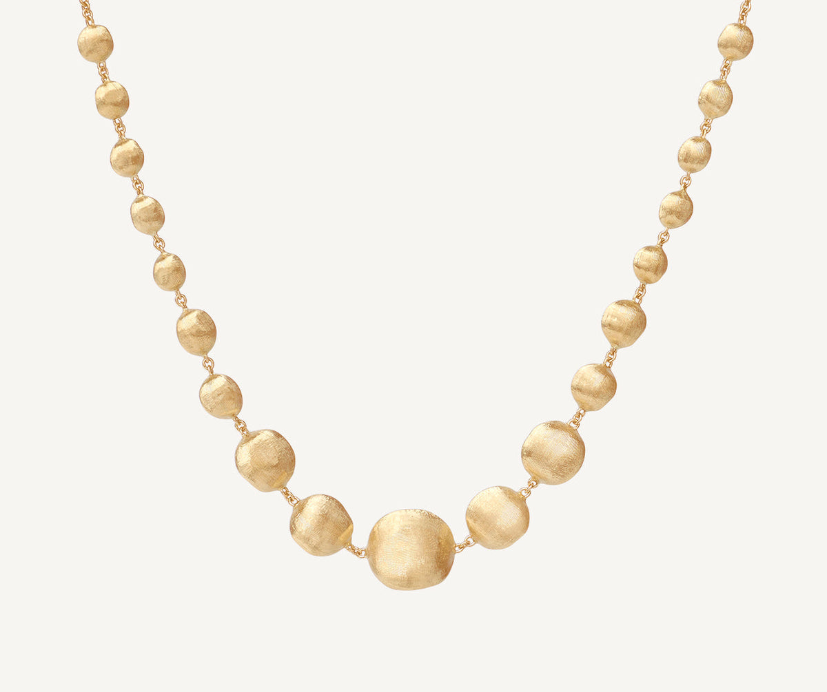 Yellow gold Africa graduating short necklace by Marco Bicego