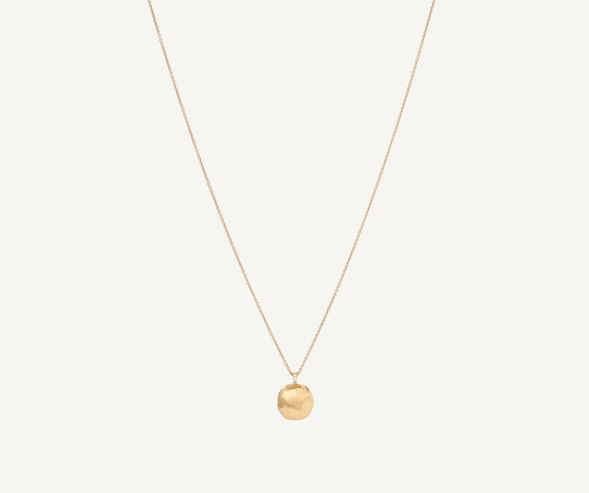 Diamonds set in 18k yellow gold Africa ball long necklace by Marco Bicego