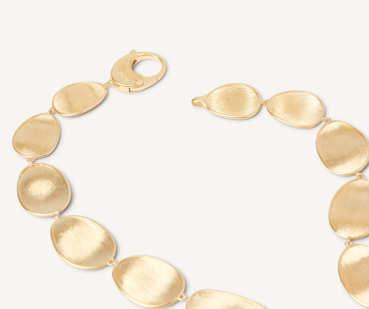 Close up of Lunaria 18k yellow gold necklace by Marco Bicego large version