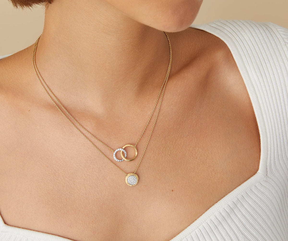 Diamond Interlocking Circle Necklace - 14K Solid Gold - Dainty Infinity Circle  Necklace – Gelin Diamond