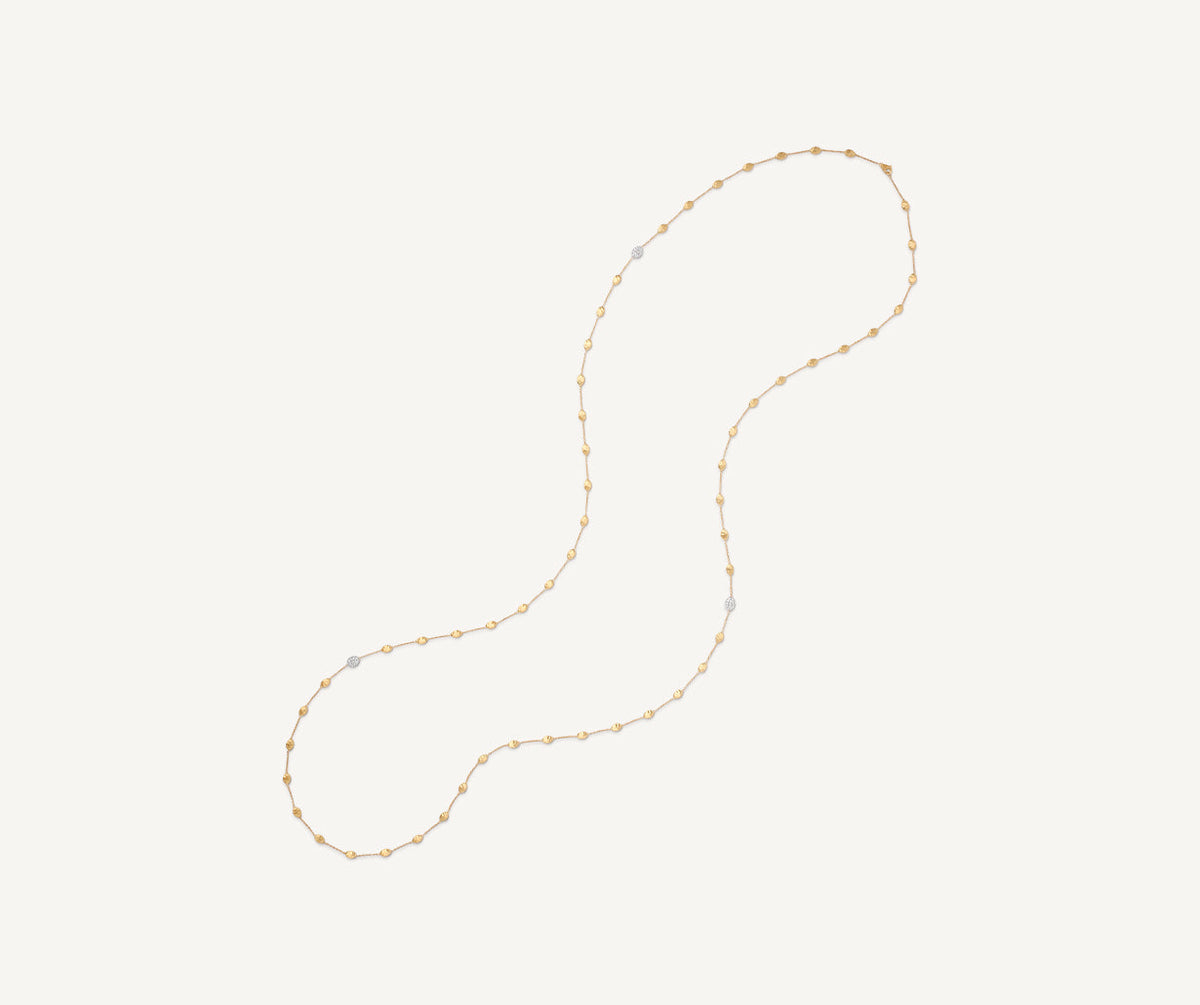 Siviglia necklace long in 18k yellow gold with diamonds