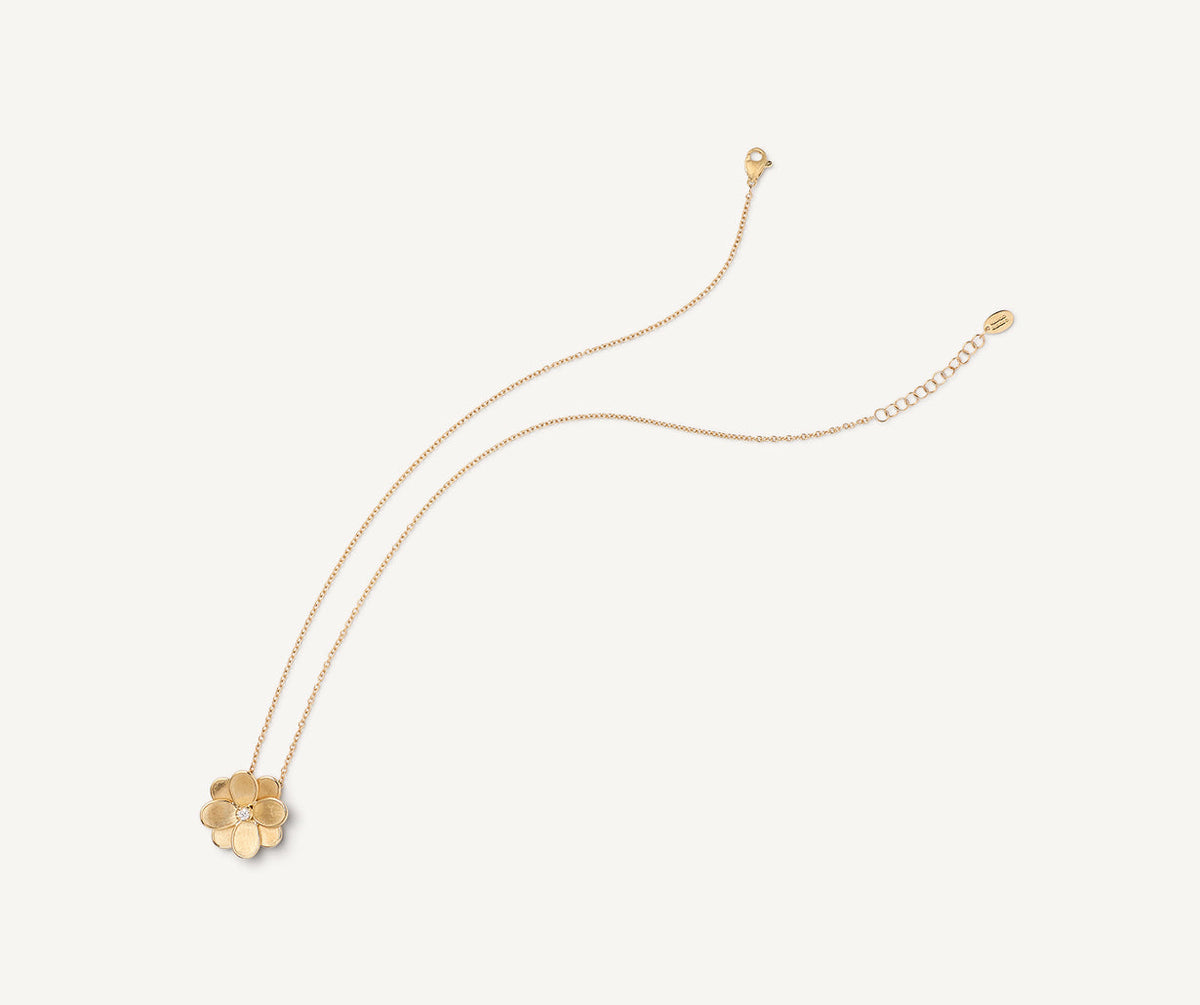 Petali pendant in 18k yellow gold with diamonds designed by Marco Bicego