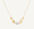 18k yellow gold and diamonds set in 18k white gold min Lunaria necklace designed by Marco Bicego