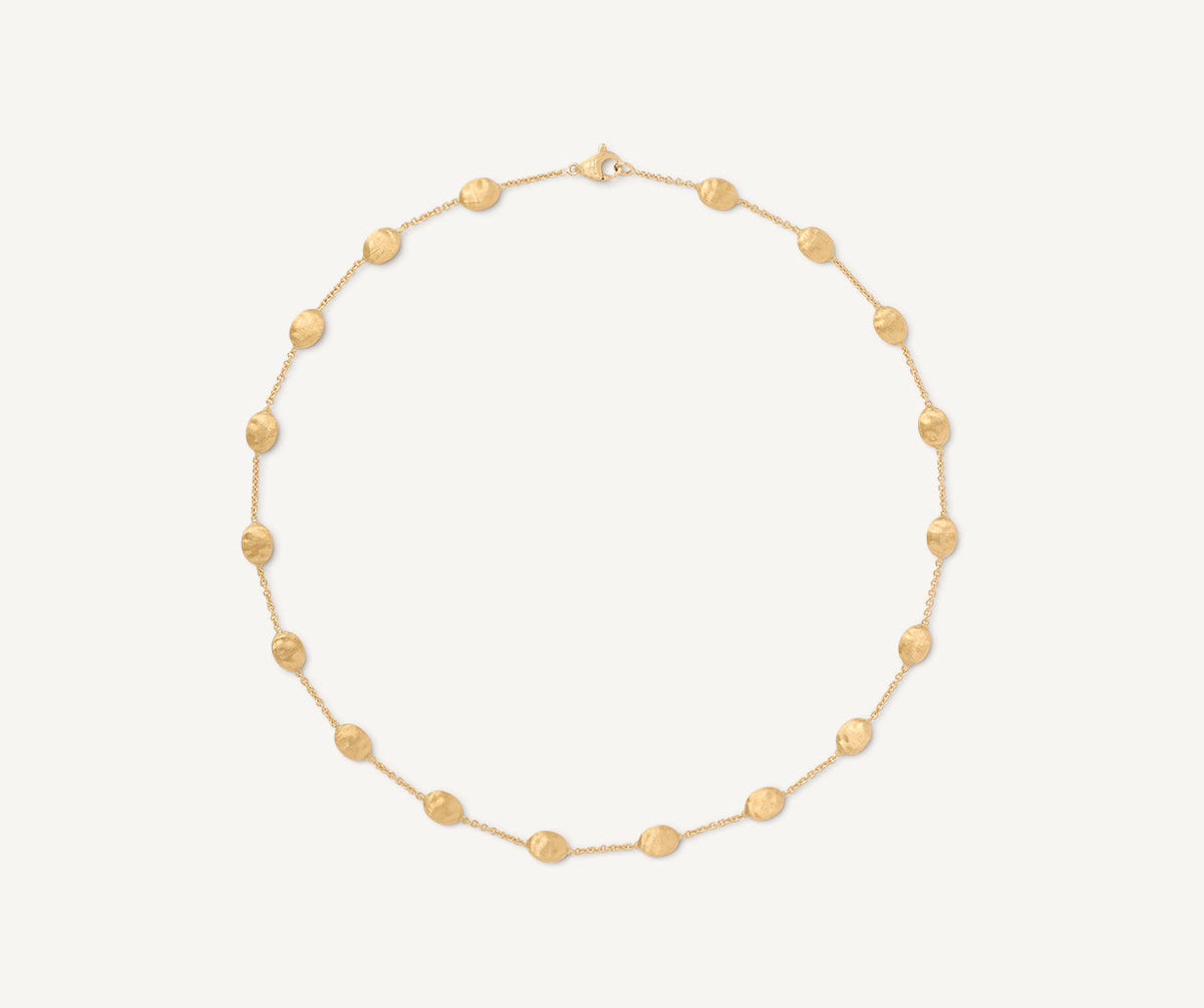 18k yellow gold Siviglia necklace by Marco Bicego with white background