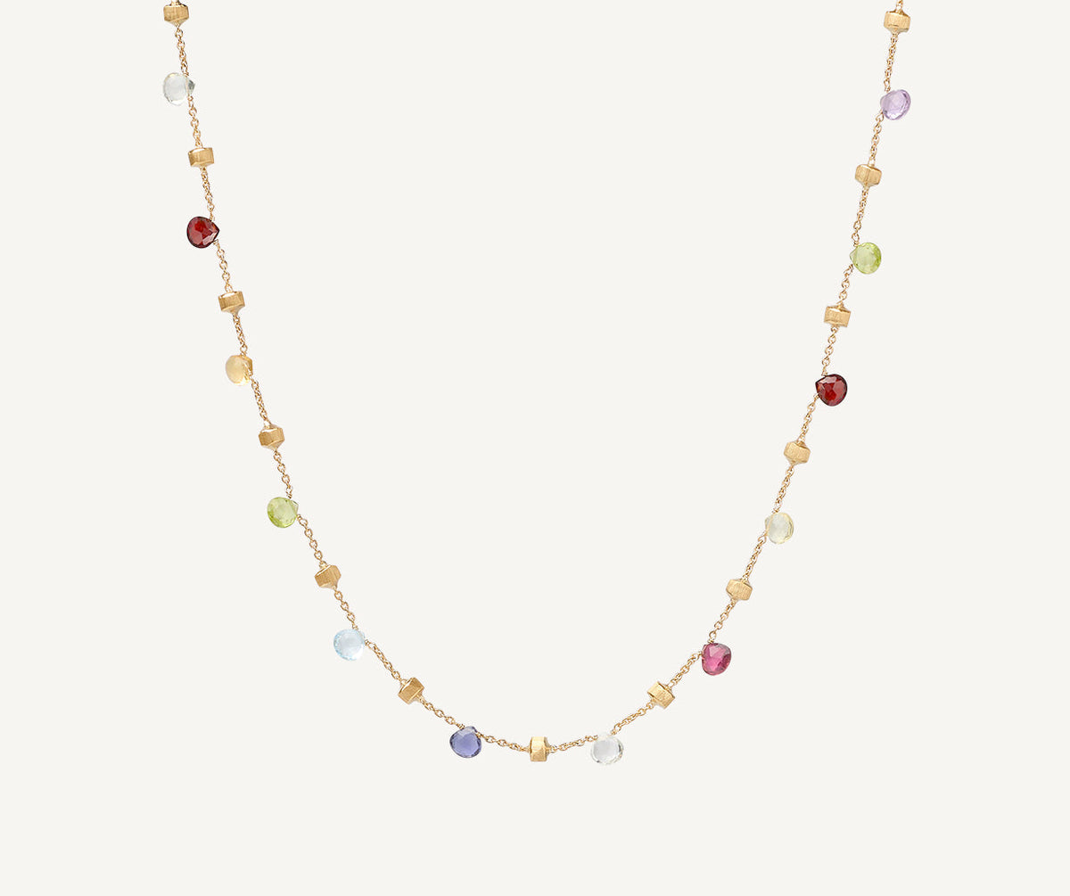 Short mixed gemstones necklace by Marco Bicego Paradise collection image on white background