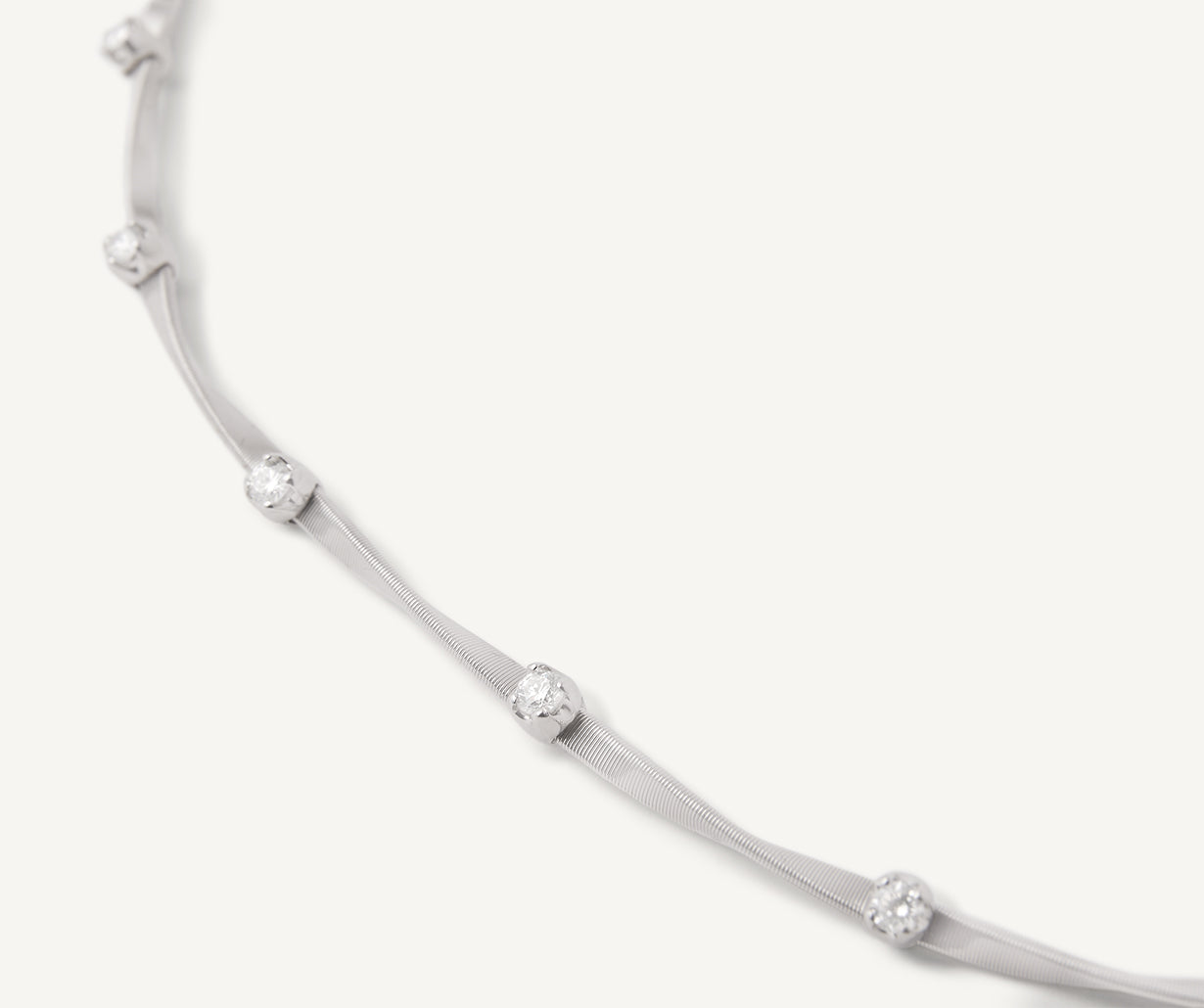 Marrakech necklace with five diamonds handmade in Italy by Marco Bicego