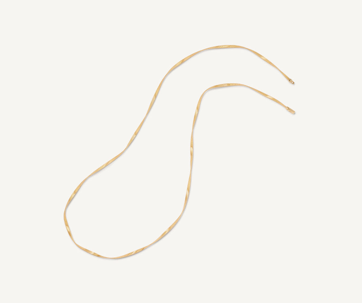 Long Marrakech Supreme 18k yellow gold necklace designed by Marco Bicego