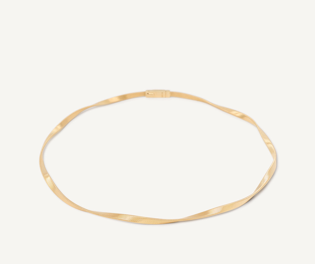 18k yellow gold one strand Marrakech Supreme necklace by Marco Bicego on white background