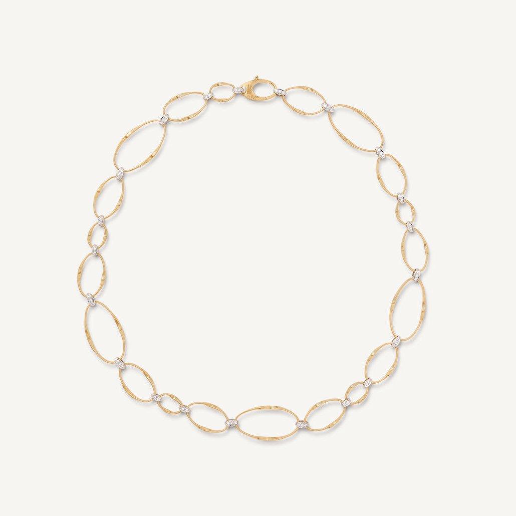 Marrakech Onde short necklace in 18k yellow gold with diamonds designed by Marco Bicego