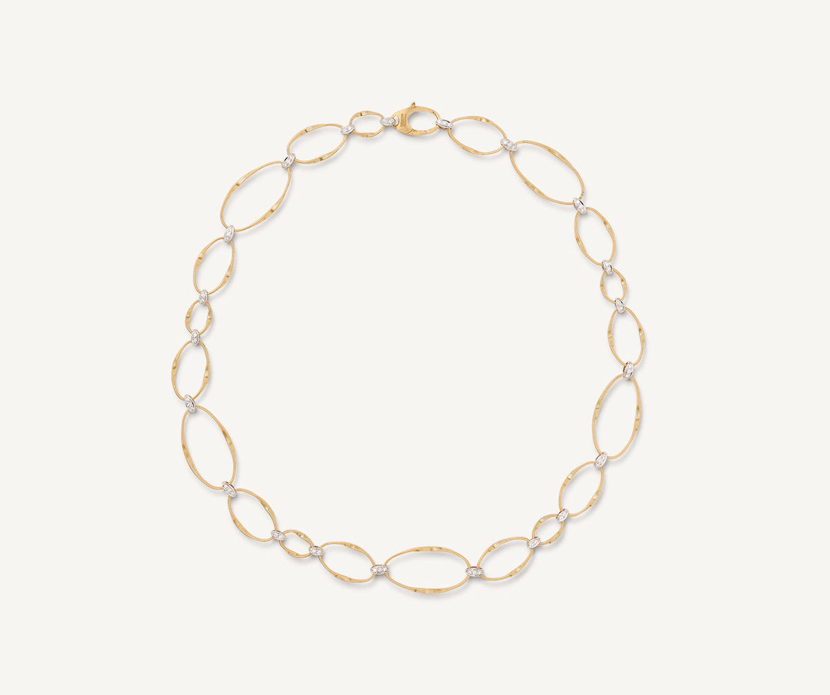Marrakech Onde short necklace in 18k yellow gold with diamonds designed by Marco Bicego