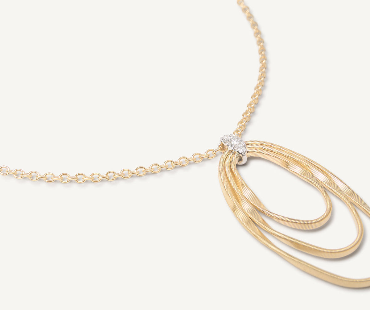 Diamonds in white gold with yellow gold pendant by Marco Nicego Marrakech Onde collection