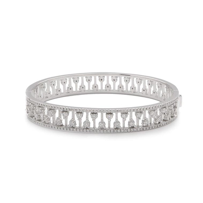 Crystal Rose Bangle in 18k White Gold with Diamonds - Orsini Jewellers NZ