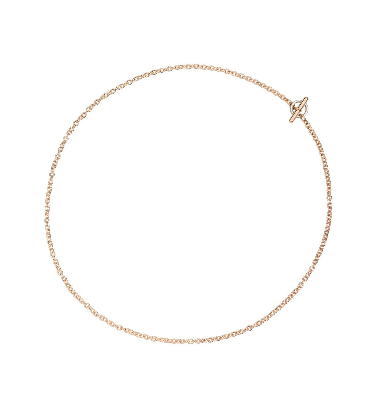DoDo Chain in 9k Rose Gold with 18k White Gold Toggle Ring 40cm - Orsini Jewellers NZ
