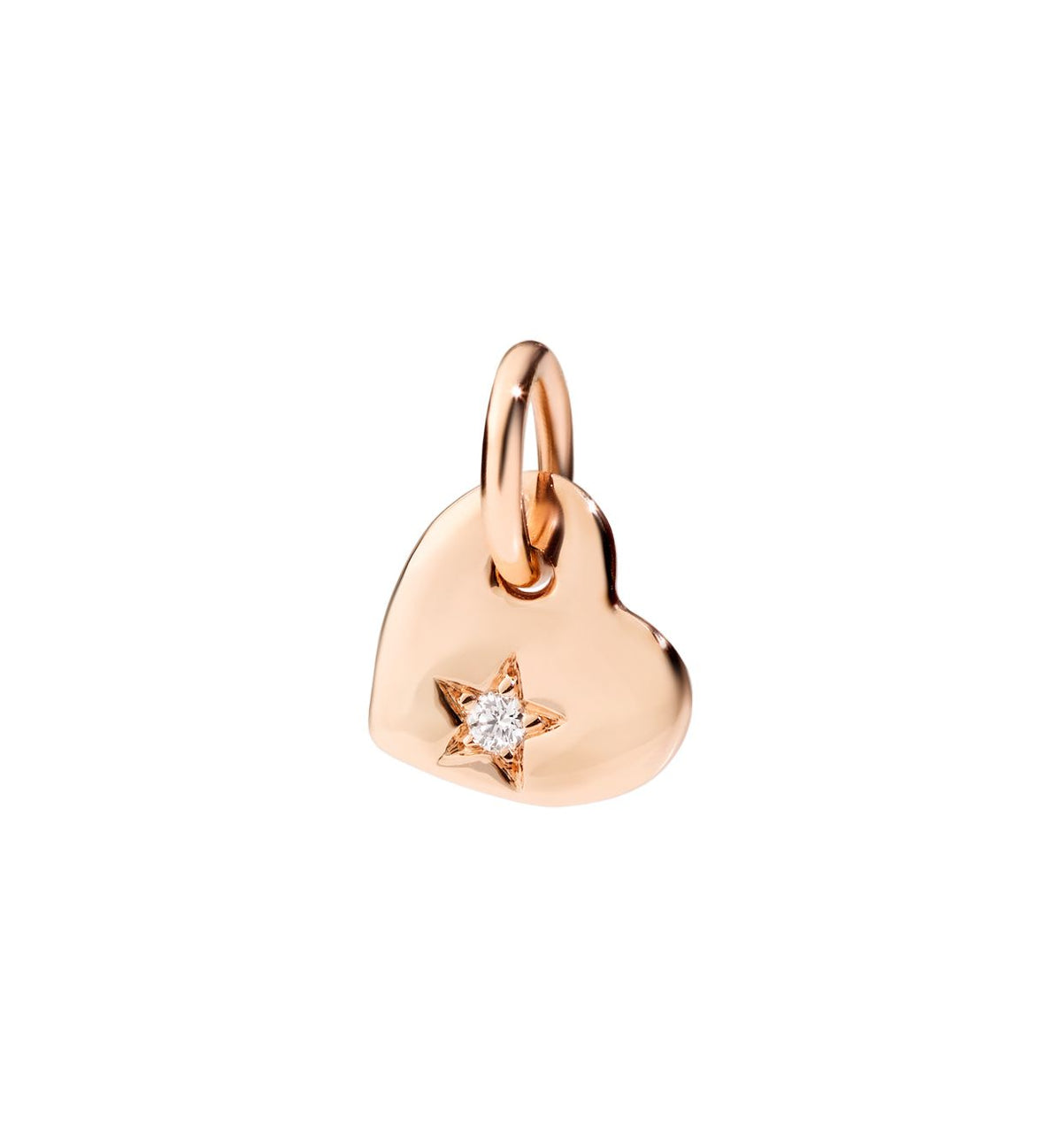 DoDo Heart Charm in 9k Rose Gold with a White Diamond - Orsini Jewellers NZ