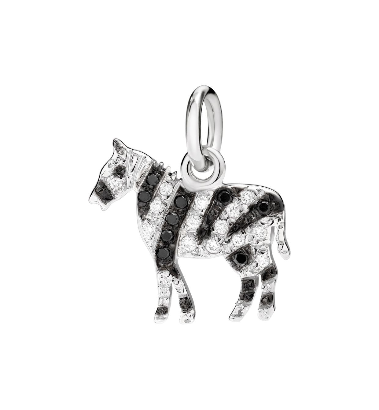 DoDo Zebra in 18k White Gold with White and Black Diamonds - Orsini Jewellers NZ