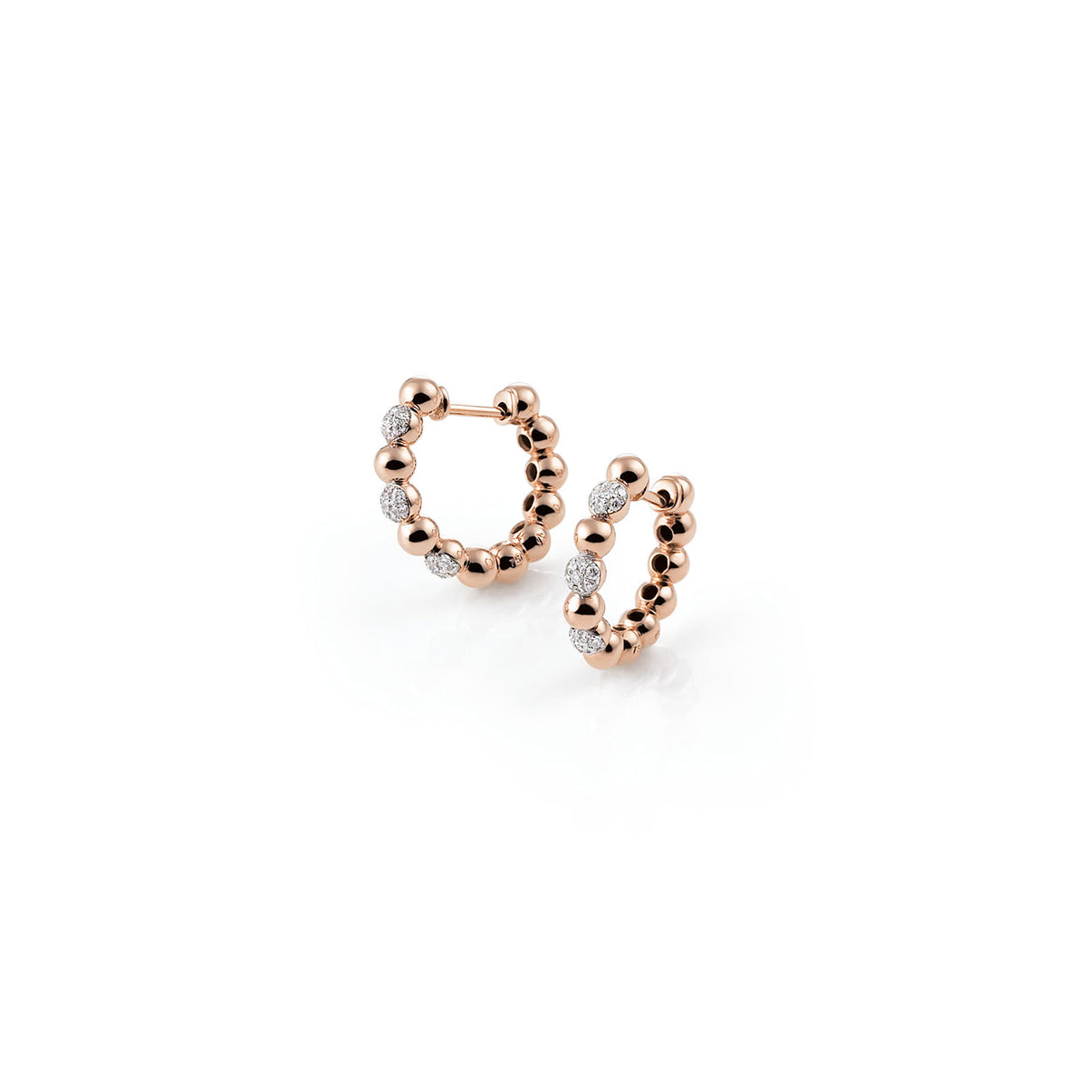 Palladio Hoop Earrings in 18k Rose Gold with Diamonds - Orsini Jewellers NZ