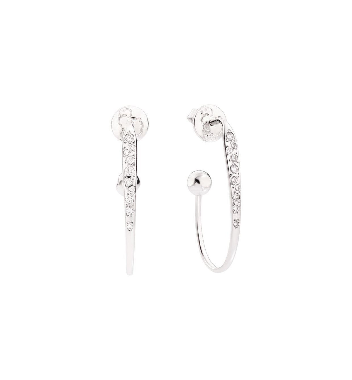 DoDo Essentials Oval Earrings in 18k White Gold with Diamonds - Orsini Jewellers NZ