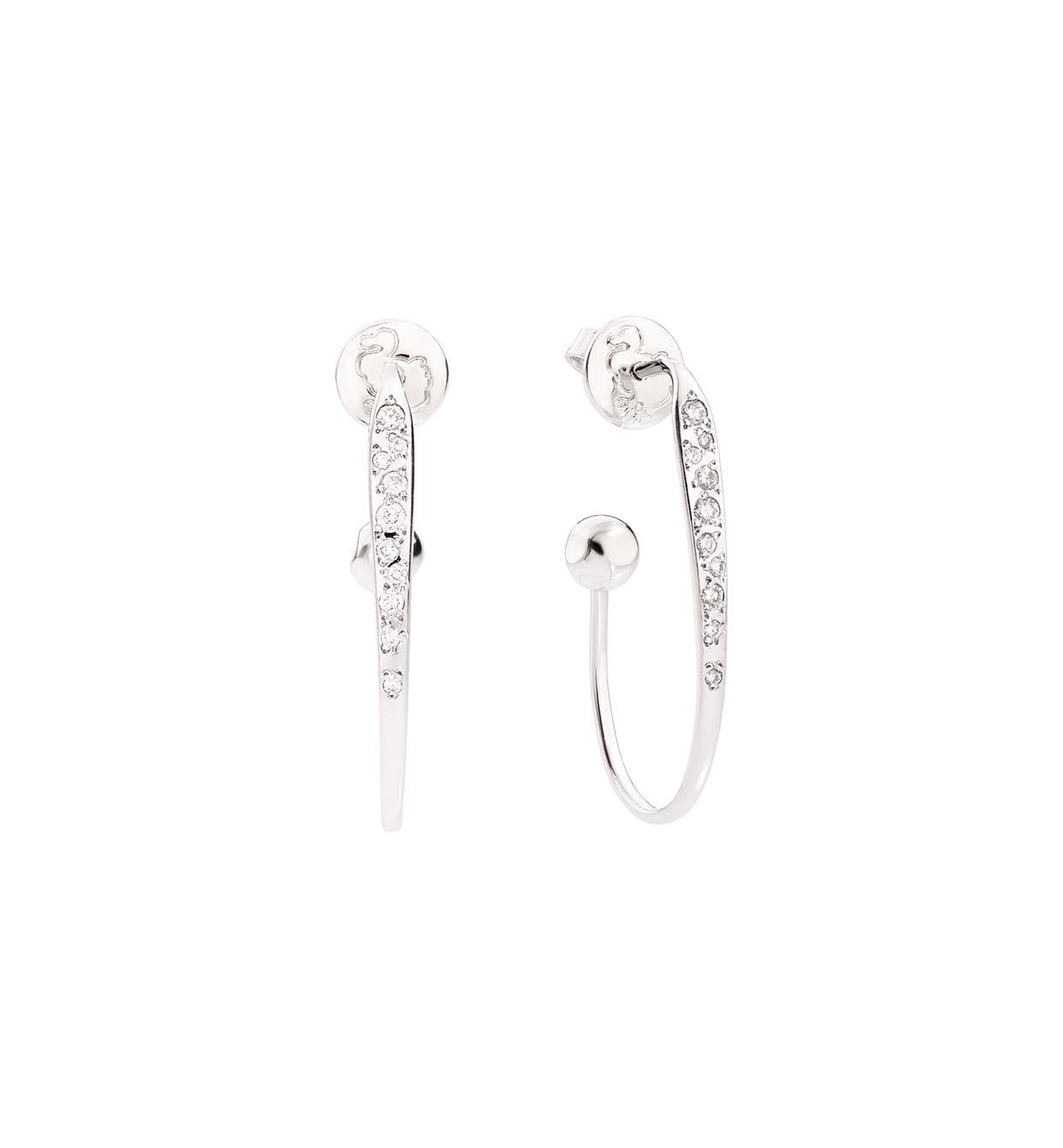 DoDo Essentials Oval Earrings in 18k White Gold with Diamonds - Orsini Jewellers NZ