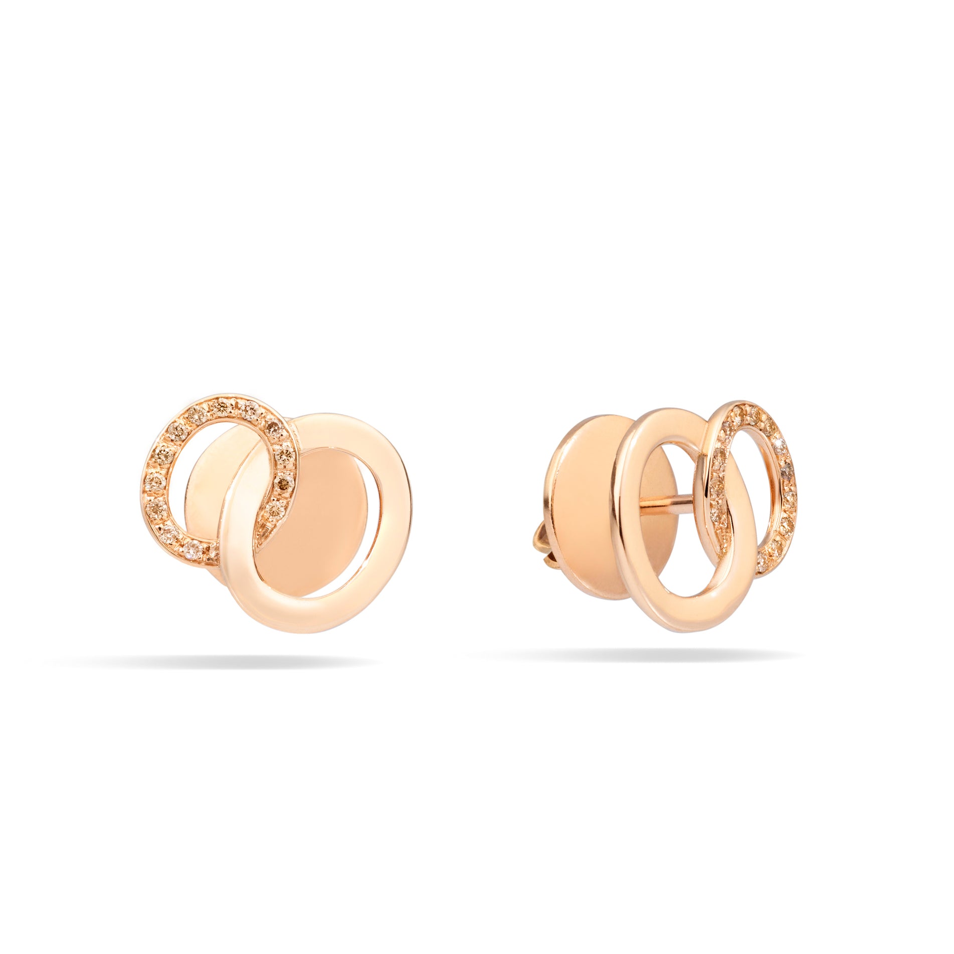 Brera Earrings in 18k Rose Gold with Brown Diamonds - Orsini Jewellers NZ