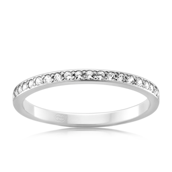 Women&#39;s Extra Small White Gold Bead Set Diamond Wedding Ring - Orsini Jewellers
