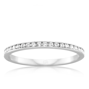 Extra small white gold wedding ring with channel set diamonds - Orsini Jewellers