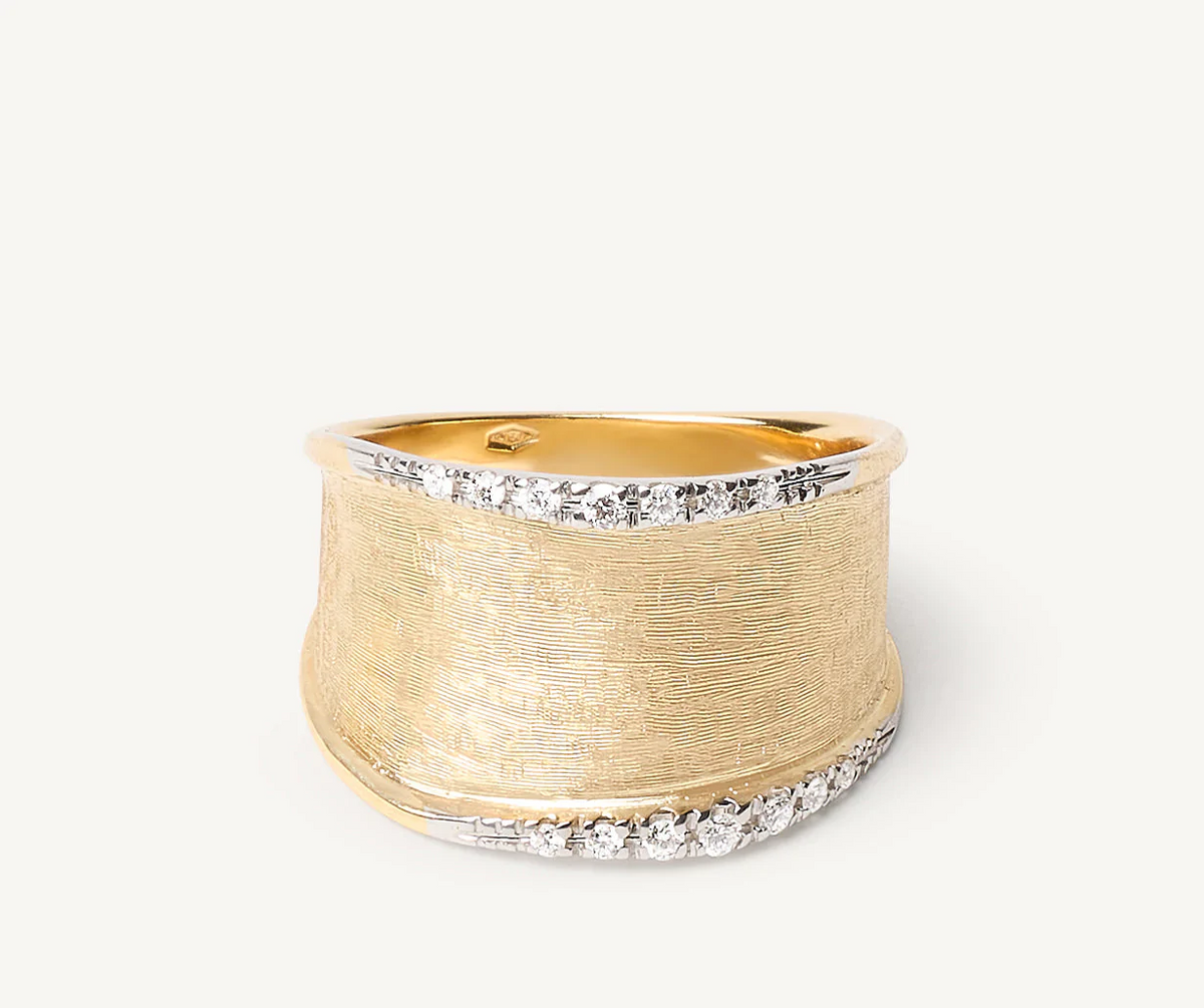 Marco Bicego Lunaria 18k Gold Diamond Ring Medium - Orsini Jewellers