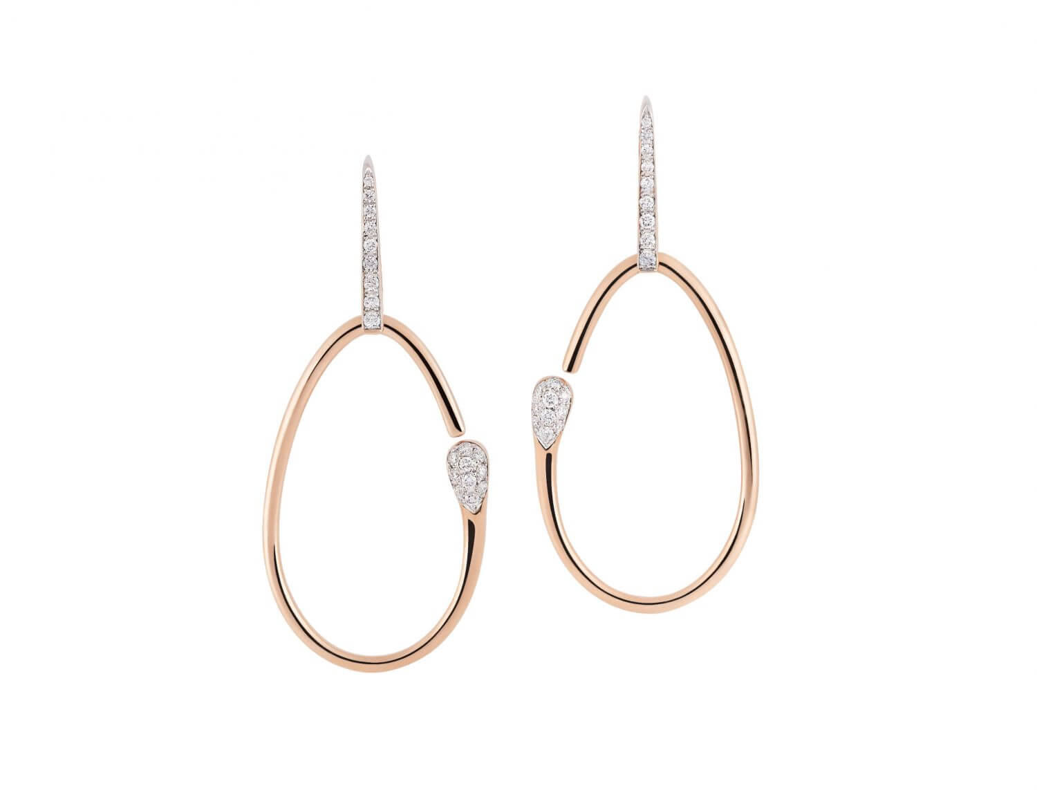 Goccia Earrings in Rose Gold with Diamonds - Orsini Fine Jewellery