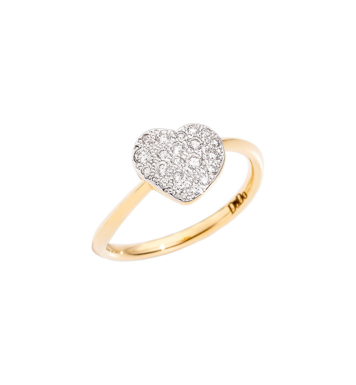 DoDo Heart Ring in 18k Yellow Gold with Diamonds - large - Orsini Jewellers NZ