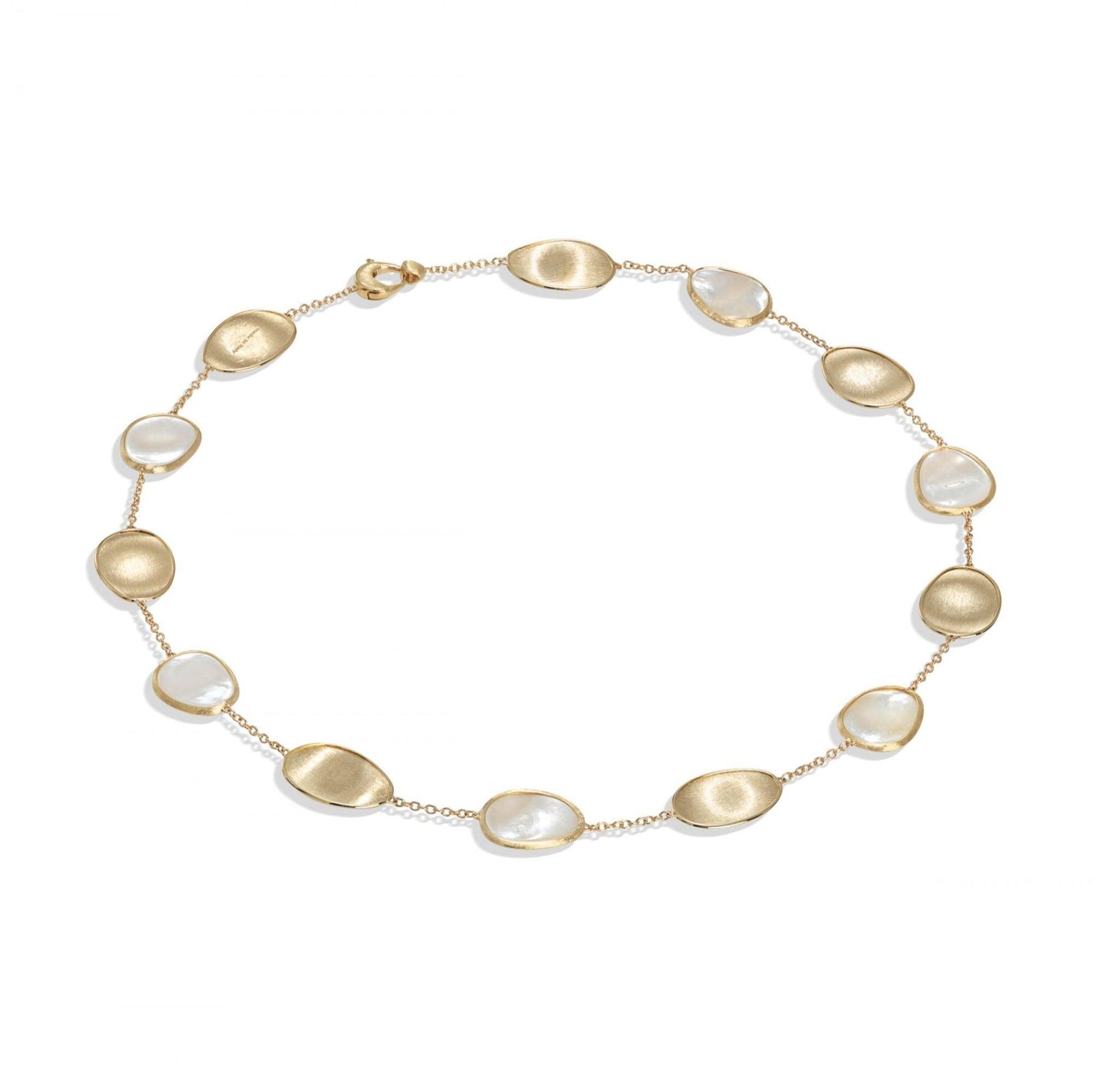 Lunaria Necklace in 18k Yellow Gold with White Mother of Pearl - Orsini Jewellers NZ