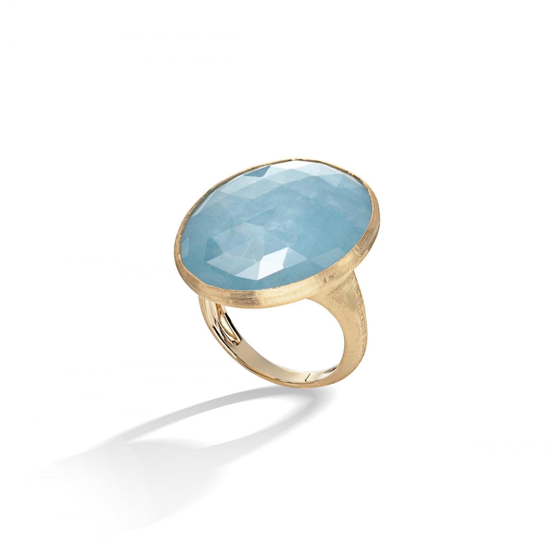 Lunaria Ring in 18k Yellow Gold with Aquamarine - Orsini Jewellers NZ