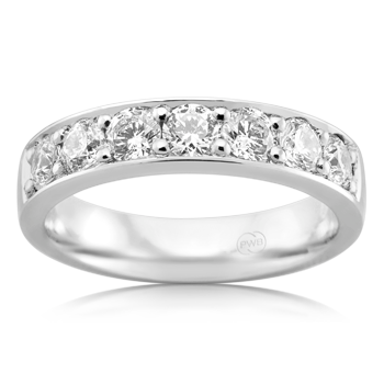 Women&#39;s Large White Gold Bead Set Diamond Wedding Ring - Orsini Jewellers